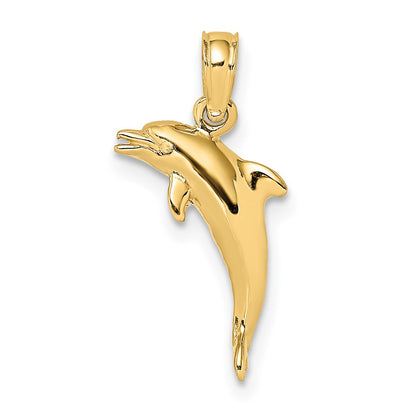 3-D Polished Mini Dolphin Jumping Charm - WBC