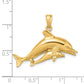 2-D Two Swimming Dolphins Charm - WBC