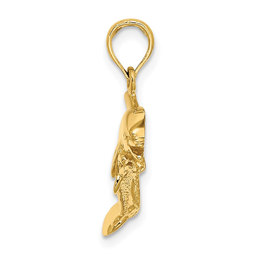 2-D Double Dolphins Swimming Charm - WBC