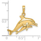 2-D Double Dolphins Swimming Charm - WBC