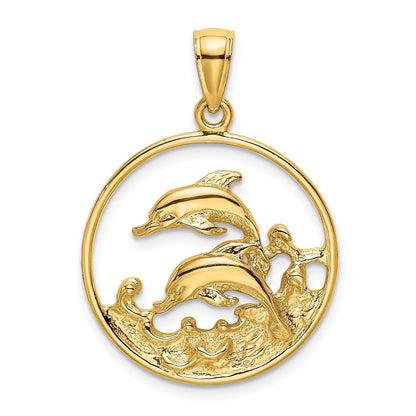 Double Dolphins In Circle Charm - WBC