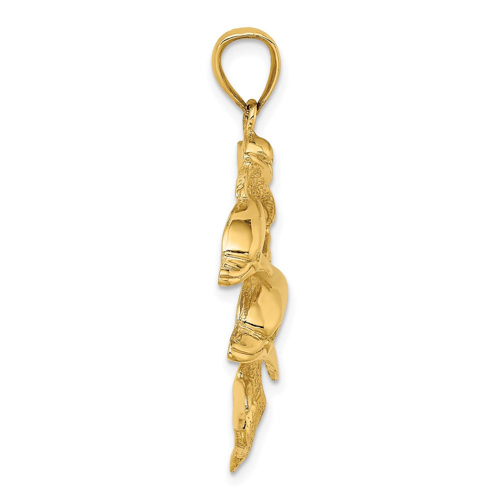 Large 2-D Three Dolphins Charm - WBC