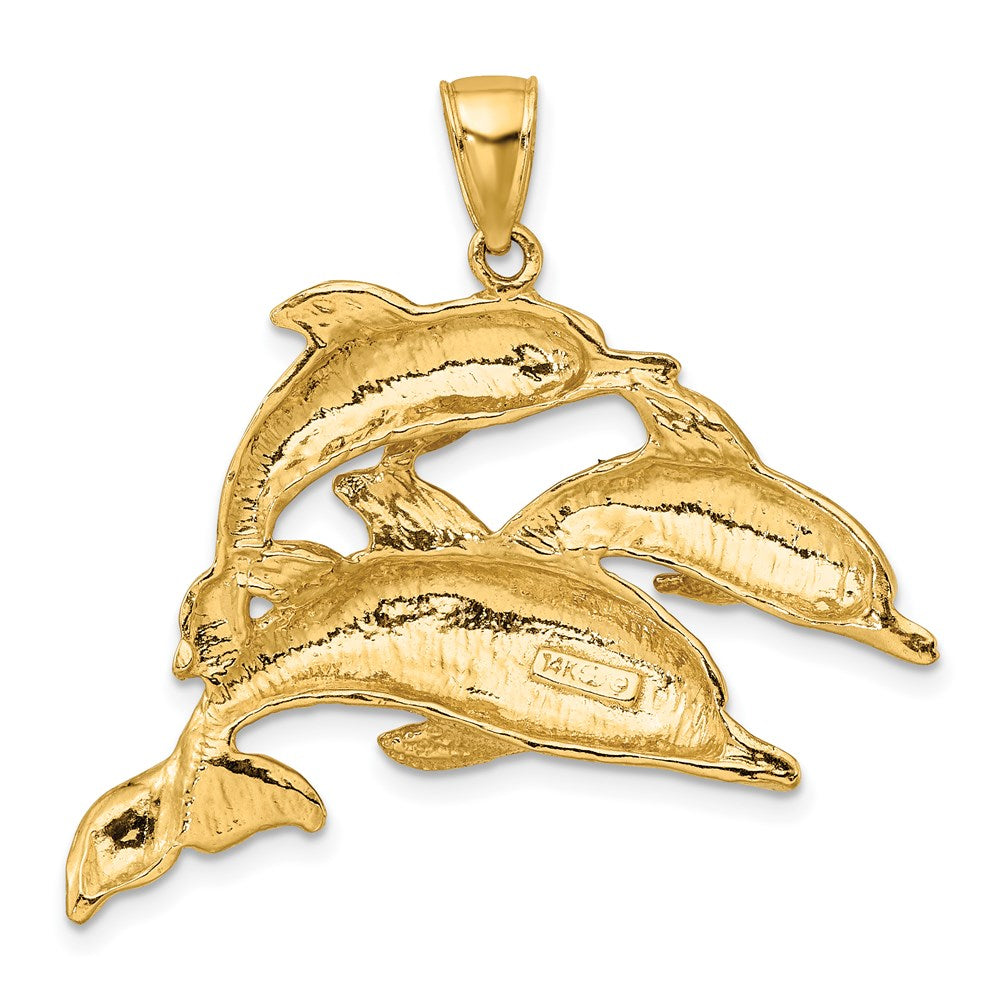 Large 2-D Three Dolphins Charm - WBC