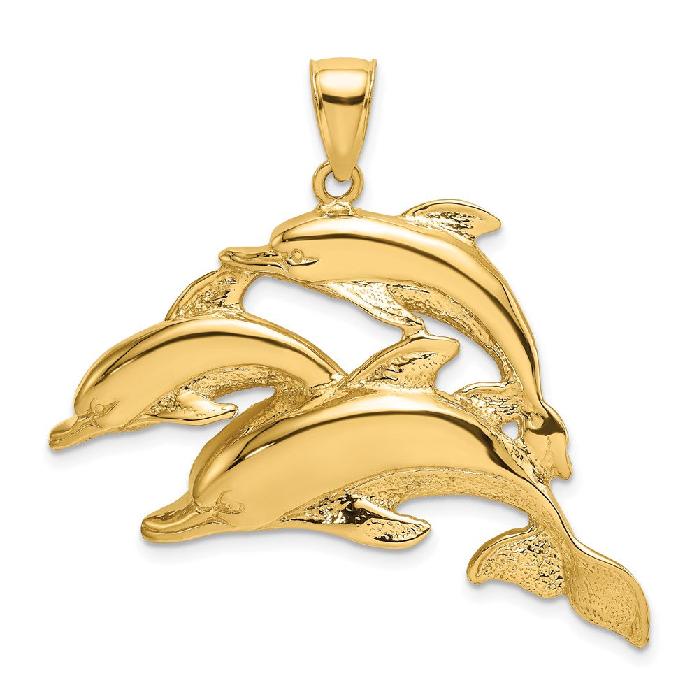 Large 2-D Three Dolphins Charm - WBC