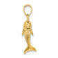 3-D Polished and Textured Jumping Dolphin Charm - WBC