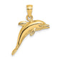 3-D Polished and Textured Jumping Dolphin Charm - WBC