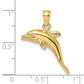 3-D Polished and Textured Jumping Dolphin Charm - WBC
