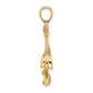 3-D Polished and Textured Anchor with Rope Charm - WBC