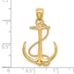 3-D Polished and Textured Anchor with Rope Charm - WBC