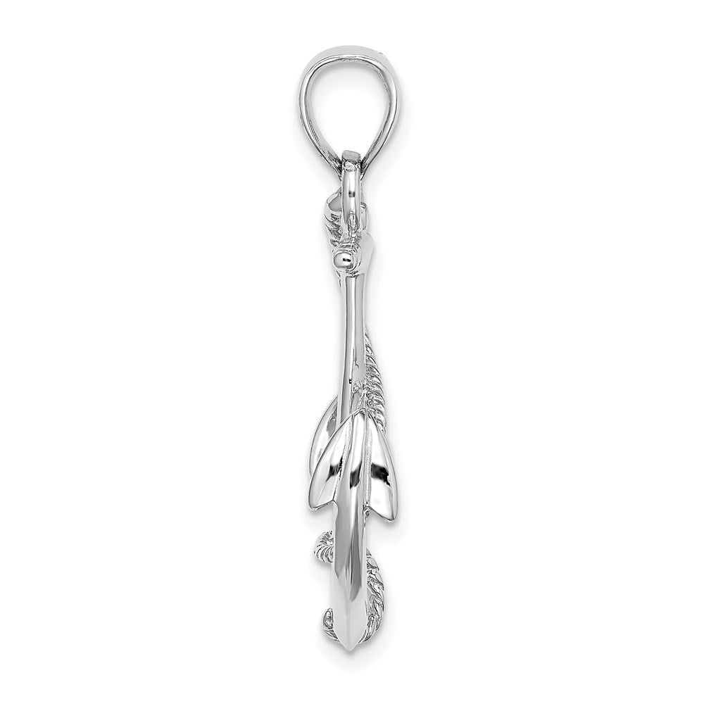 3-D Polished and Textured Anchor with Rope Charm - WBC