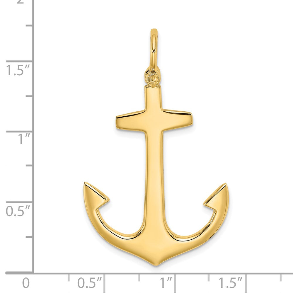 3-D Polished Large Anchor with Shackle Bail Charm - WBC