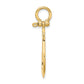 3-D Polished Anchor with Shackle Bail Charm - WBC