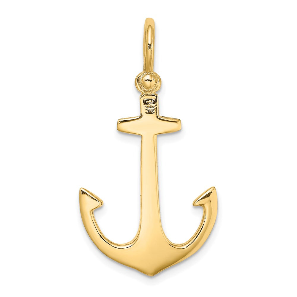 3-D Polished Anchor with Shackle Bail Charm - WBC