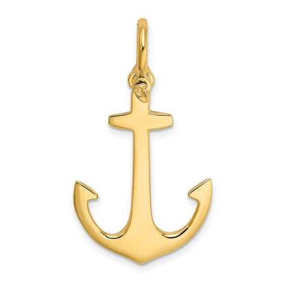 3-D Polished Anchor with Shackle Bail Charm - WBC