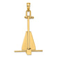Large 3-D Fluke-Style Anchor with Moveable Fins Pendant - WBC