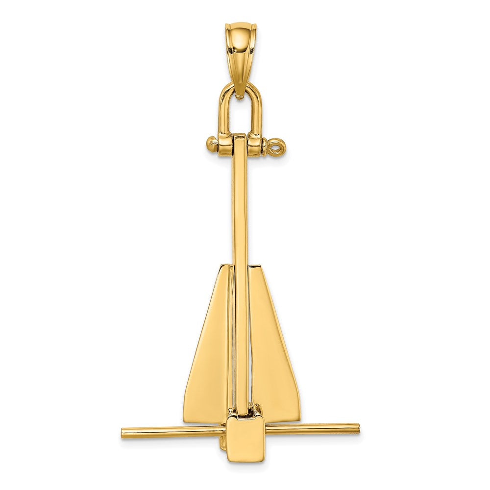 Large 3-D Fluke-Style Anchor with Moveable Fins Pendant - WBC