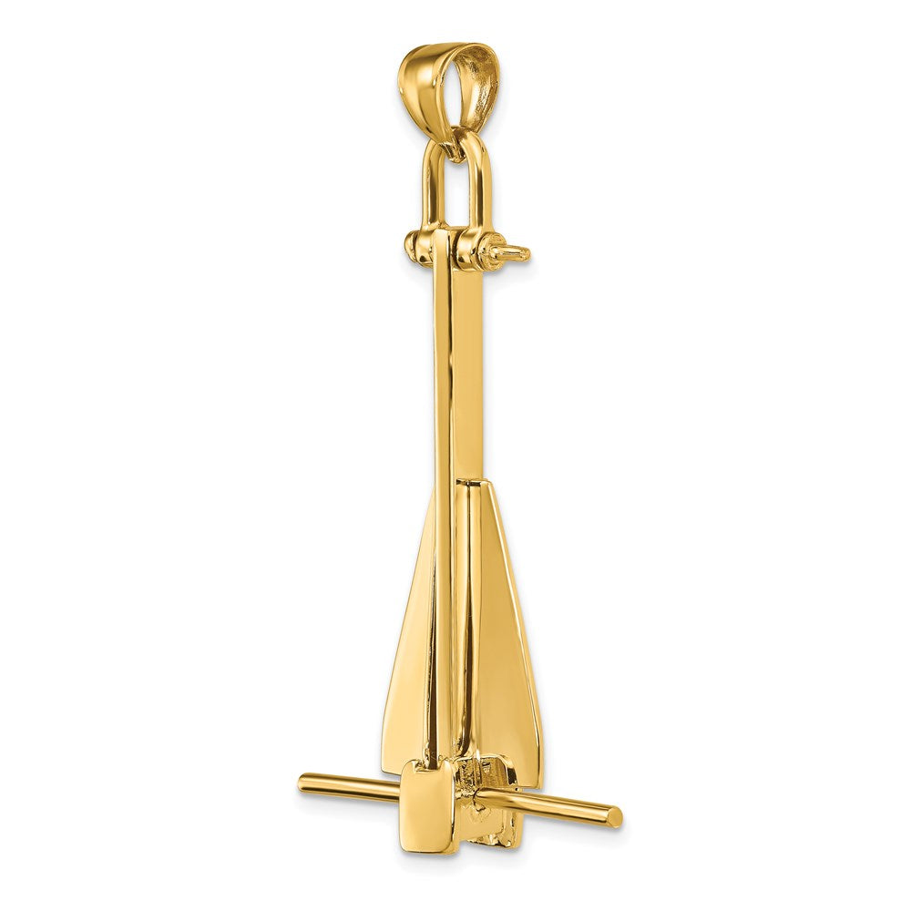 Large 3-D Fluke-Style Anchor with Moveable Fins Pendant - WBC