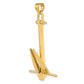 Large 3-D Fluke-Style Anchor with Moveable Fins Pendant - WBC