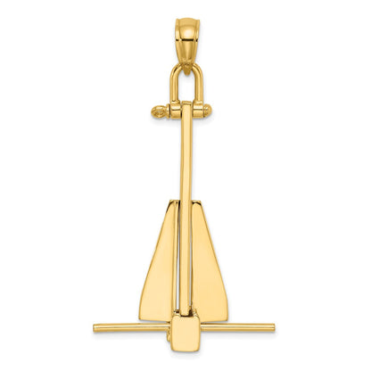 Large 3-D Fluke-Style Anchor with Moveable Fins Pendant - WBC