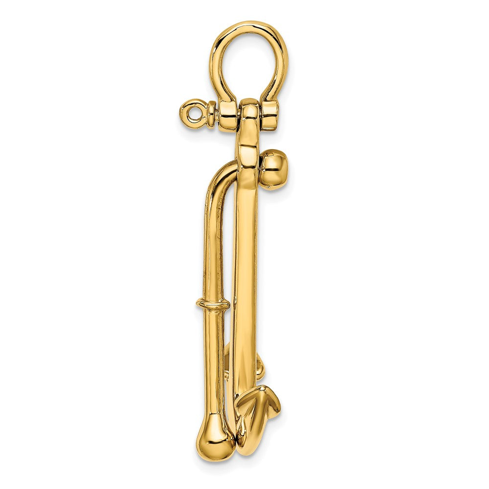 3-D Polished Anchor 2-Piece and Moveable Charm - WBC
