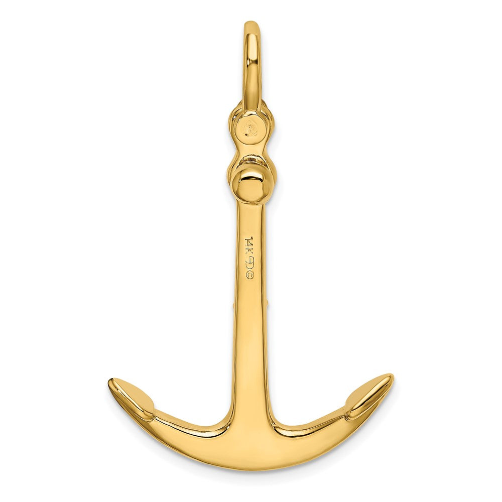3-D Polished Anchor 2-Piece and Moveable Charm - WBC