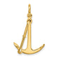 3-D Polished Anchor 2-Piece and Moveable Charm - WBC