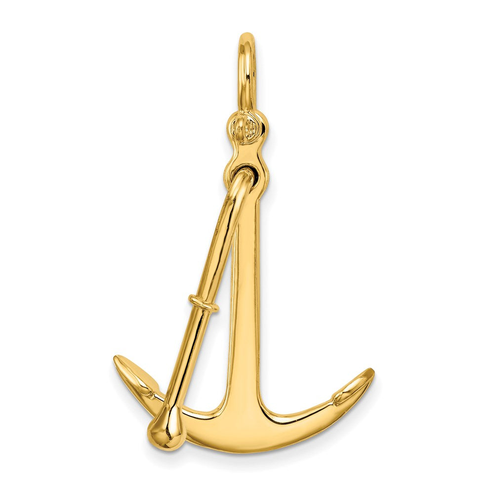 3-D Polished Anchor 2-Piece and Moveable Charm - WBC
