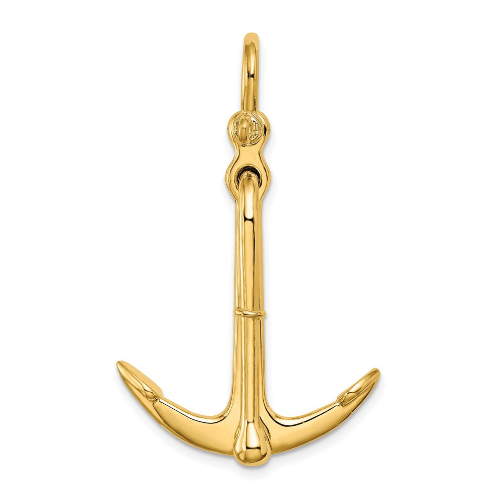 3-D Polished Anchor 2-Piece and Moveable Charm - WBC