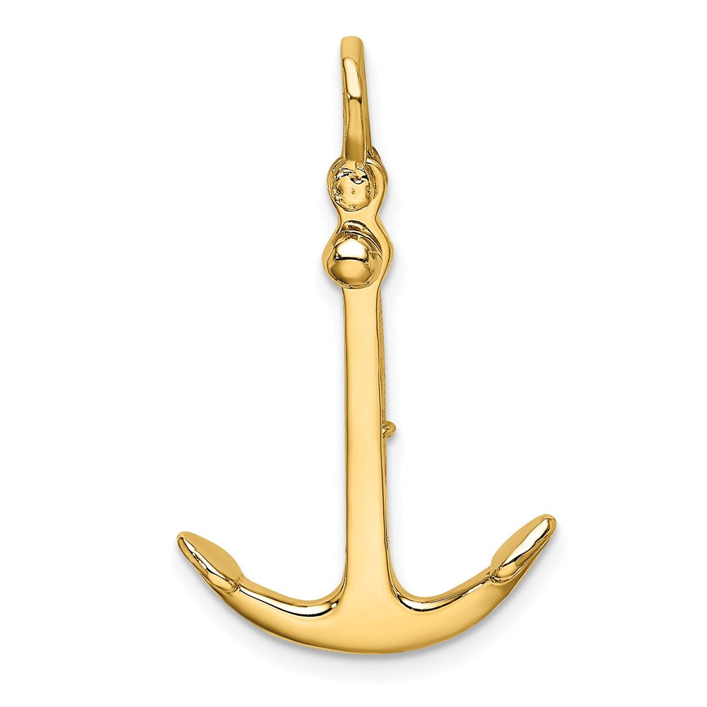 3-D Polished Anchor 2-Piece and Moveable Charm - WBC