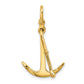 3-D Polished Anchor 2-Piece and Moveable Charm - WBC