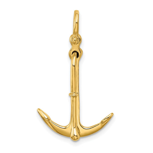3-D Polished Anchor 2-Piece and Moveable Charm - WBC