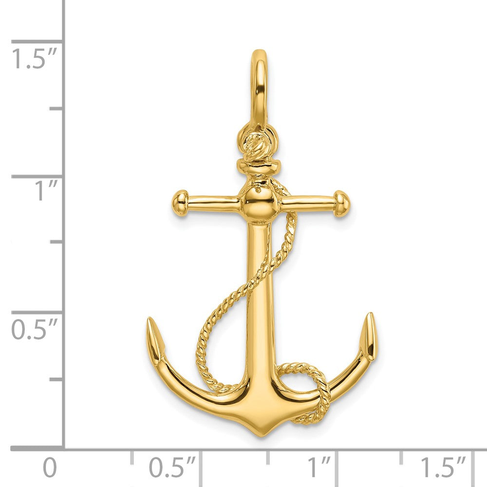 3-D Anchor with Long T-Bar and Shackle Bail Charm - WBC