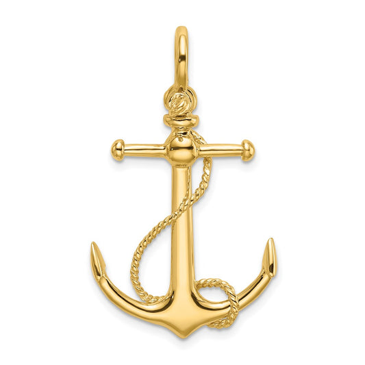 3-D Anchor with Long T-Bar and Shackle Bail Charm - WBC