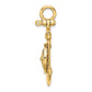 3-D Small Anchor with Nautical Compass with Shackle Bail Charm - WBC