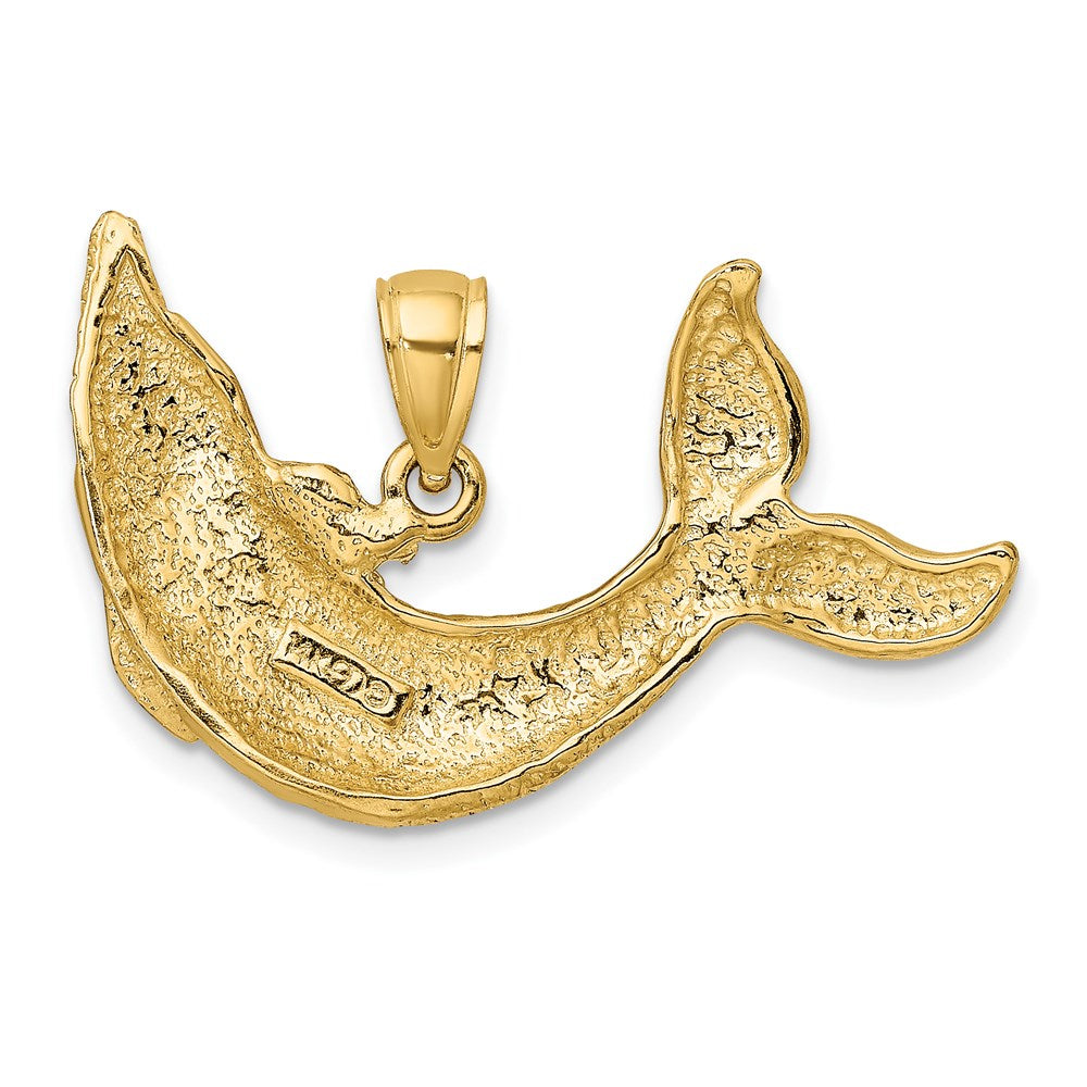 Polished Textured Dolphin Charm - WBC