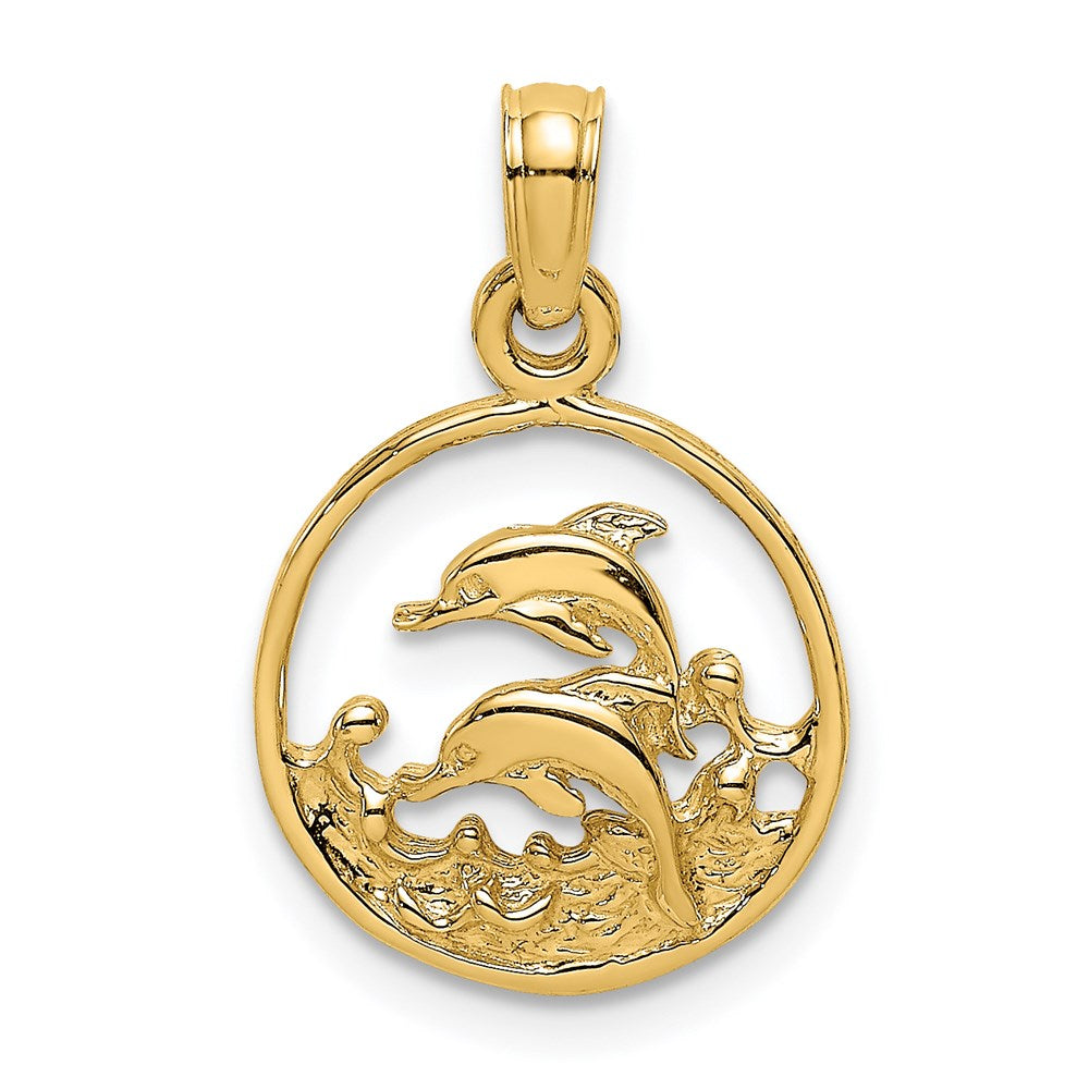 Two Dolphins in Circle Charm - WBC