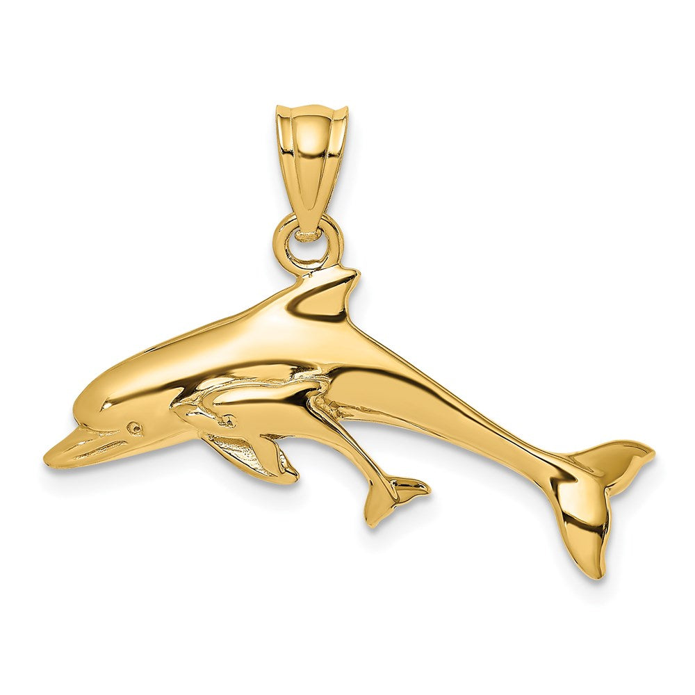 Polished Dolphin and Baby Charm - WBC