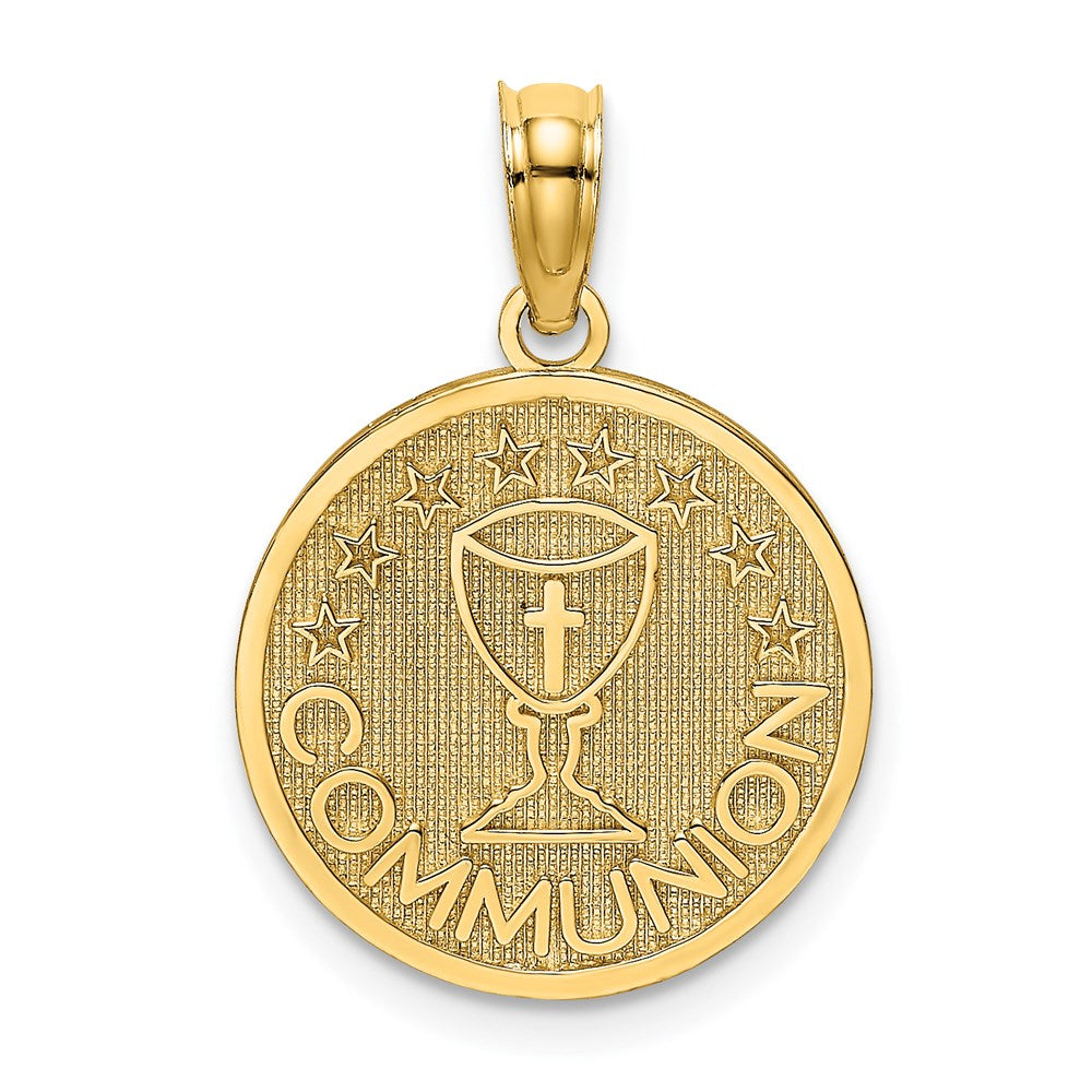 Textured COMMUNION Cup on Round Disc Charm - WBC