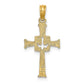 Polished and Textured Cross and Dove Charm - WBC