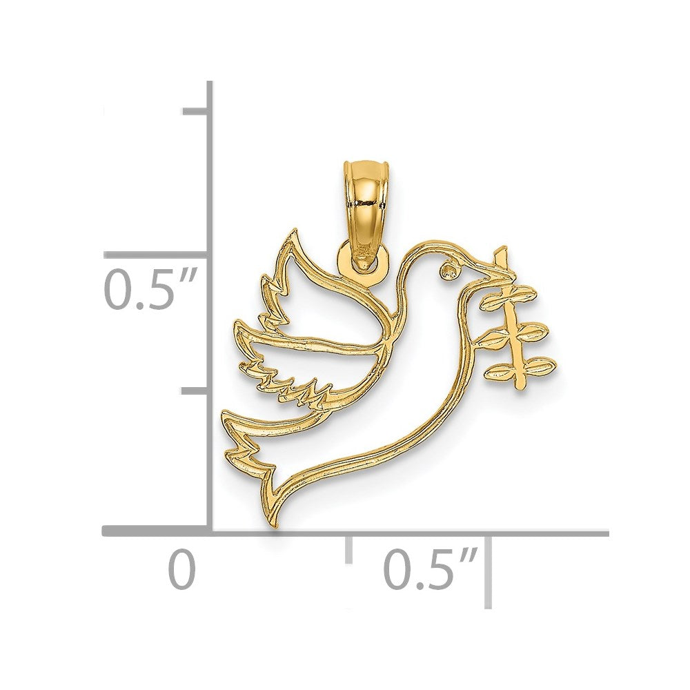 Cut-Out Dove with Olive Branch Charm - WBC