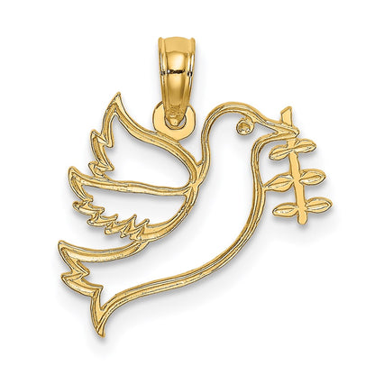 Cut-Out Dove with Olive Branch Charm - WBC