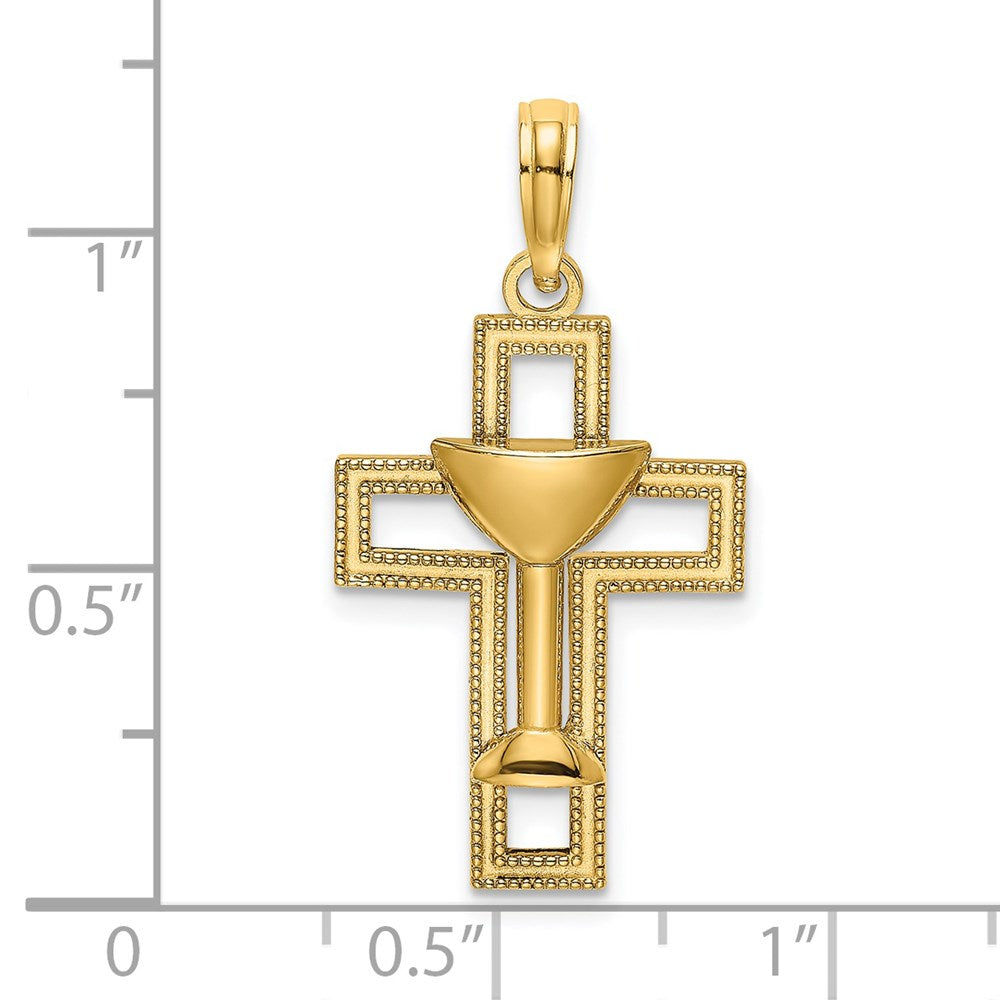 Polished Cross with Communion Cup Charm - WBC