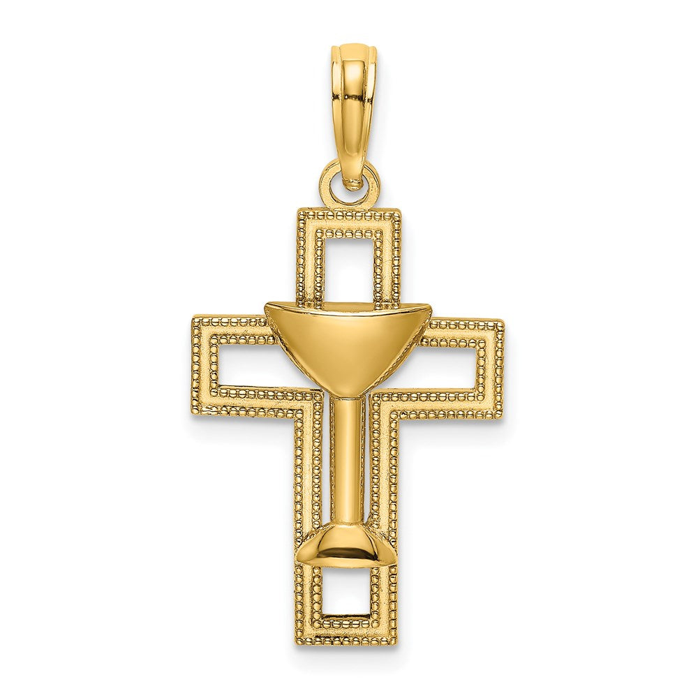 Polished Cross with Communion Cup Charm - WBC