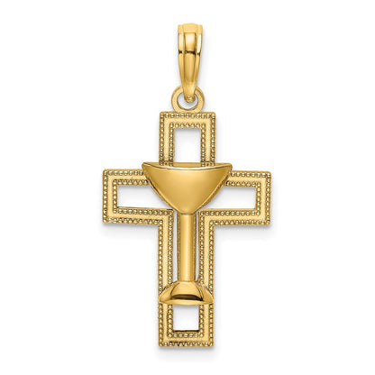 Polished Cross with Communion Cup Charm - WBC