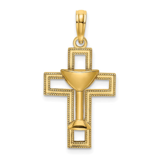 Polished Cross with Communion Cup Charm - WBC