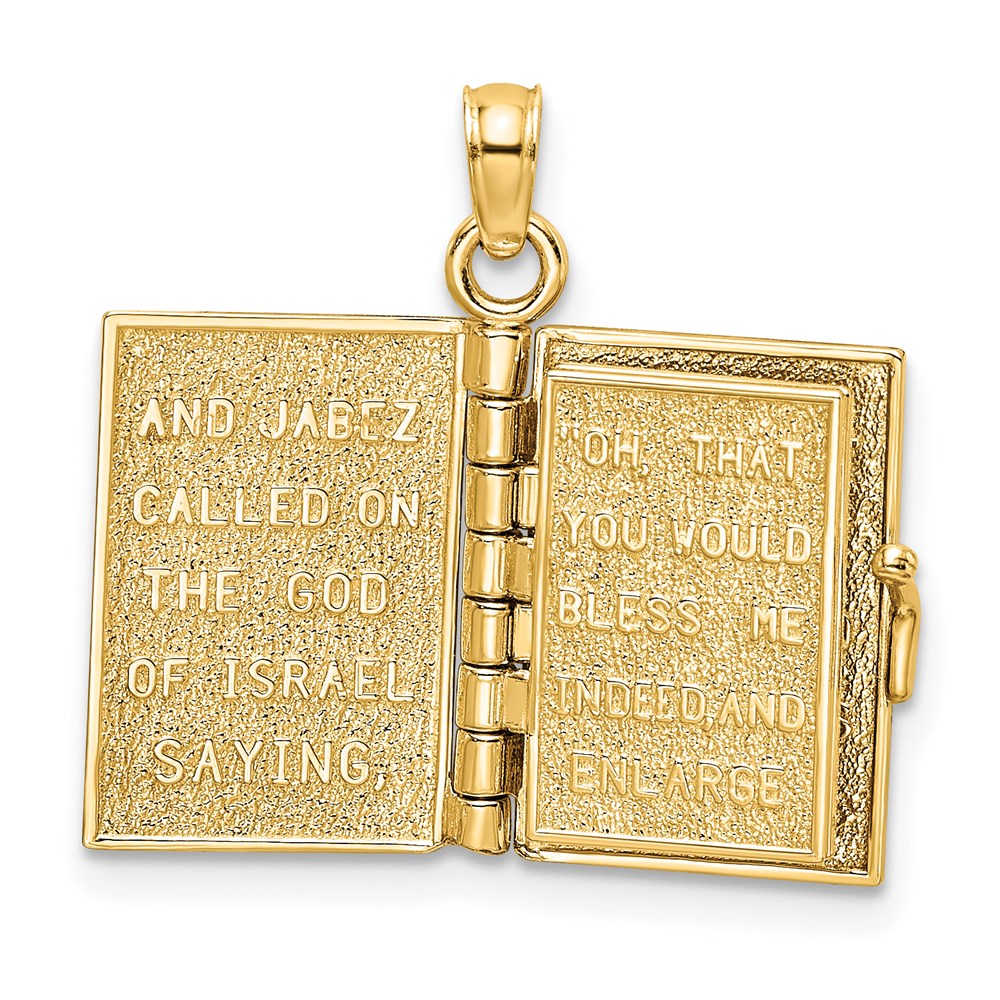 3-D THE JABEZ PRAYER Book 1st Chronicles 4:10 Moveable Pages Pendant - WBC