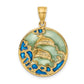 2-D Dolphins with Blue Enamel Charm - WBC