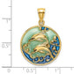 2-D Dolphins with Blue Enamel Charm - WBC