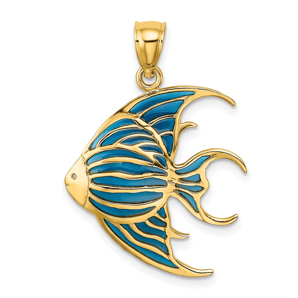 Blue Enameled Angelfish Charm - WBC