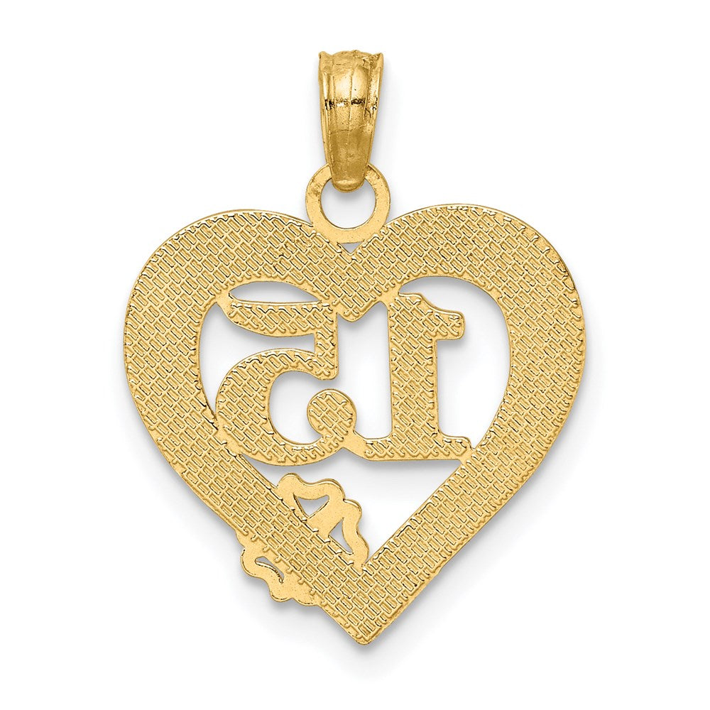QUINCE ANOS 15 in Heart Charm - WBC